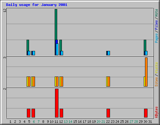 Daily usage for January 2001